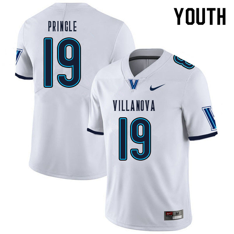 Youth #19 Rayjuon Pringle Villanova Wildcats College Football Jerseys Sale-White - Click Image to Close